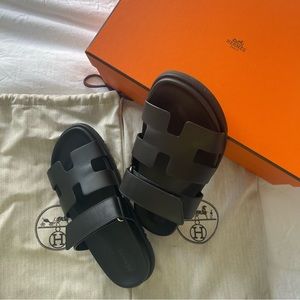 Hermes Chypre Sandals - Black - 37